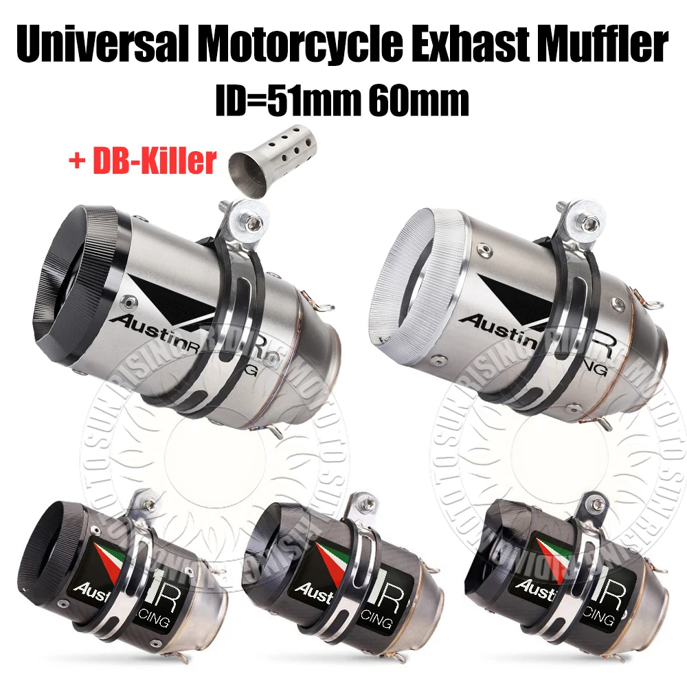 51mm 60mm AR Motorcycle Exhaust Tail Pipe for Kawasaki 250 to 1000 R3 R6 MT07 MT09 DUKE390 GSX250R ZX6R K7 K8 CB300R S1000RR ETC
51mm 60mm AR Motorcycle Exhaust Tail Pipe for Kawasaki 250 to 1000 R3 R6 MT07 MT09 DUKE390 GSX250R ZX6R K7 K8 CB300R S1000RR ETC