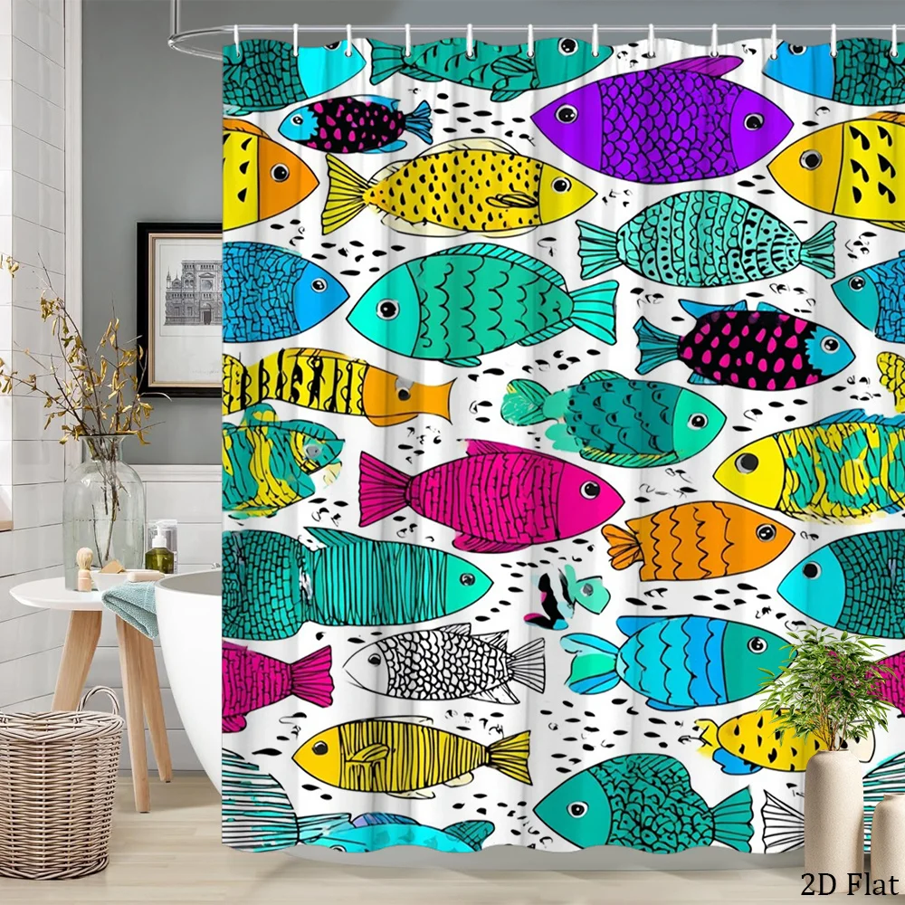 Tropical Fish Print Shower Curtain Waterproof Bathroom Decor Fun Aquarium Liner 180x200cm Home Accessory
Tropical Fish Print Shower Curtain Waterproof Bathroom Decor Fun Aquarium Liner 180x200cm Home Accessory