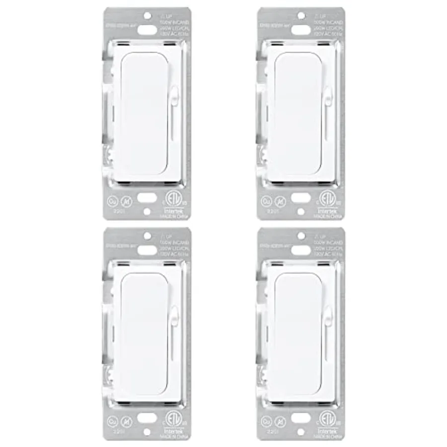 Dimmer Switch for Dimmable LED Halogen and Incandescent Bulbs 200W/Single-Pole or 3-Way 120V Slide Dimmer Switch ETL-Listed Pac
Dimmer Switch for Dimmable LED Halogen and Incandescent Bulbs 200W/Single-Pole or 3-Way 120V Slide Dimmer Switch ETL-Listed Pac