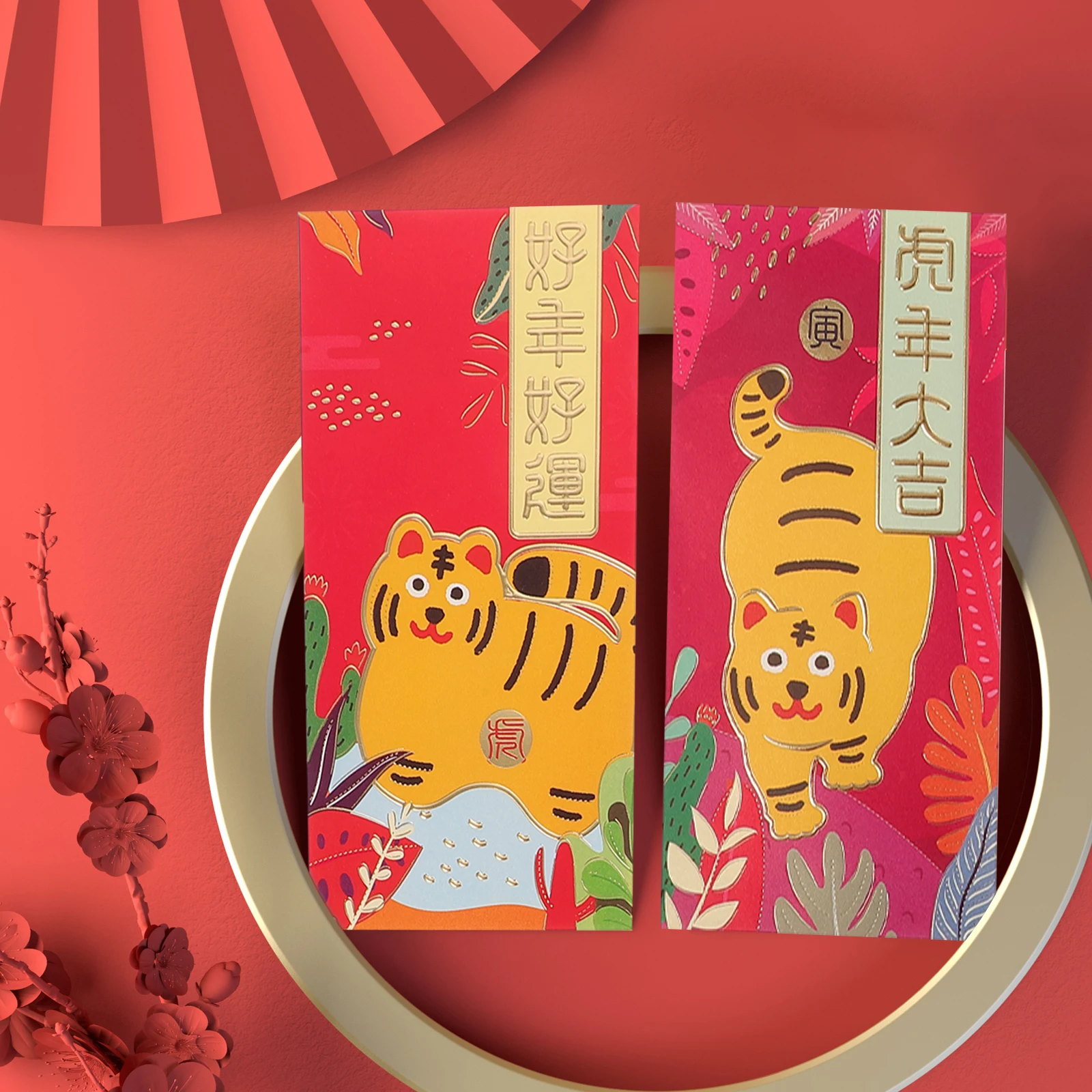 36Pcs Long Chinese Red Packets Zodiac Tiger Cartoon Style Spring Festival Money Packets Festive Luck Envelopes 
36Pcs Long Chinese Red Packets Zodiac Tiger Cartoon Style Spring Festival Money Packets Festive Luck Envelopes