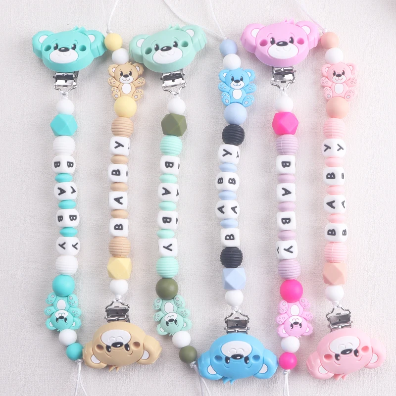 Baby Silicone Letter Name Baby Bear Silicone Beads Pendant Pacifier Clips Chains Teether Baby Kawaii Toy Gifts
Baby Silicone Letter Name Baby Bear Silicone Beads Pendant Pacifier Clips Chains Teether Baby Kawaii Toy Gifts
