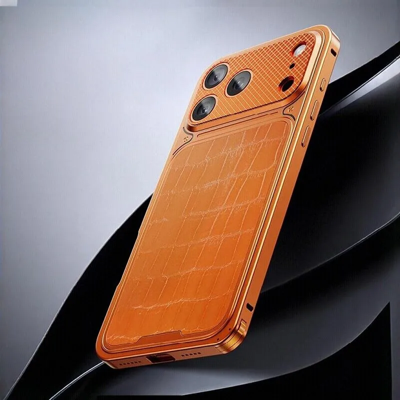 Luxury Aluminum Frame+Pu Leather Case for iPhone 16 Pro/16 Pro Max/17 Pro/17 Pro Max Full Body Protective Cover For MagSafe
Luxury Aluminum Frame+Pu Leather Case for iPhone 16 Pro/16 Pro Max/17 Pro/17 Pro Max Full Body Protective Cover For MagSafe