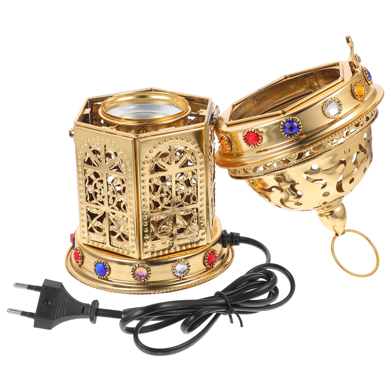 Electric Incense Burner Golden Arab Aromatherapy Censer Home Decor Metal Material Sturdy Delicate Safer Relaxing
Electric Incense Burner Golden Arab Aromatherapy Censer Home Decor Metal Material Sturdy Delicate Safer Relaxing