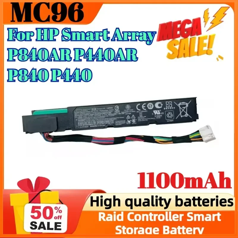 MC96 1100mAh Battery For HP Smart Array P840AR P440AR P840 P440 Raid Controller Smart Storage Series
MC96 1100mAh Battery For HP Smart Array P840AR P440AR P840 P440 Raid Controller Smart Storage Series