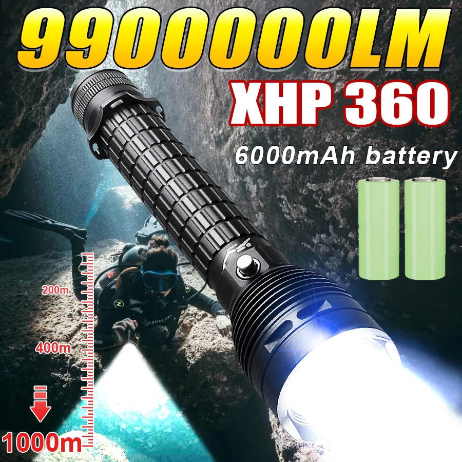 2026 Powerful LED Diving Flashlight Bright Rechargeable 2*18650/26650 Battery Torch Lights Camping Fishing Underwater Lantern
2026 Powerful LED Diving Flashlight Bright Rechargeable 2*18650/26650 Battery Torch Lights Camping Fishing Underwater Lantern