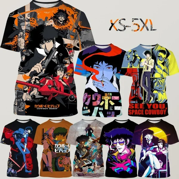Summer Anime Cowboy Bebop Men's 3D Printed T-shirt Men's T-shirt Personality Hip Hop Streetwear Unisex T-shirt
Summer Anime Cowboy Bebop Men's 3D Printed T-shirt Men's T-shirt Personality Hip Hop Streetwear Unisex T-shirt