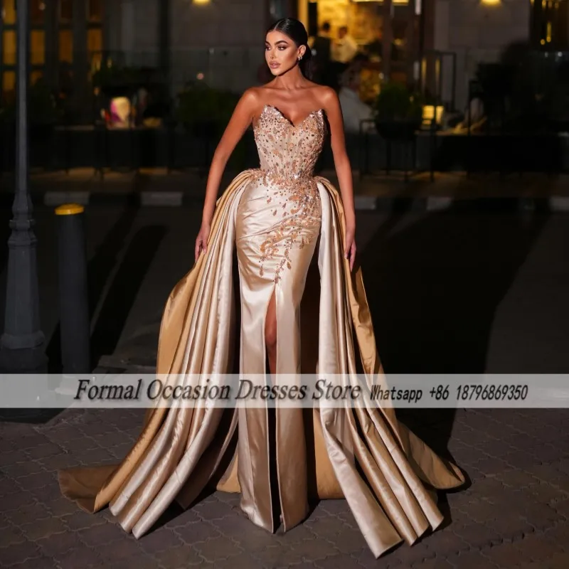 Modest Evening Dresses With Detachable Train Sequin Applique Wedding Party Gowns Formal Prom Dresses 2025 Customized
Modest Evening Dresses With Detachable Train Sequin Applique Wedding Party Gowns Formal Prom Dresses 2025 Customized