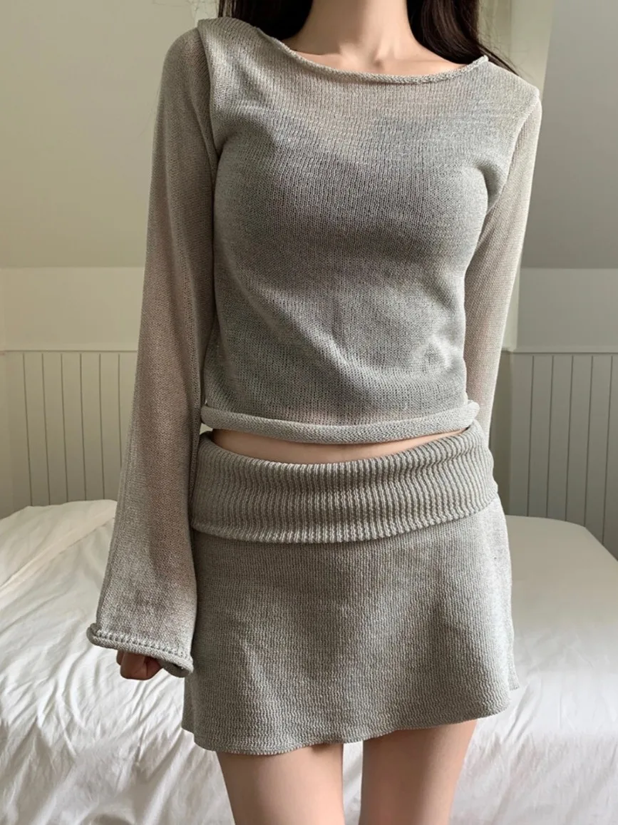 Korean Style Gentle Thin Knitted Women's Top And Skirt Set Summer New Arrival Slimming Effect Half-length Skirt Ensemble
Korean Style Gentle Thin Knitted Women's Top And Skirt Set Summer New Arrival Slimming Effect Half-length Skirt Ensemble