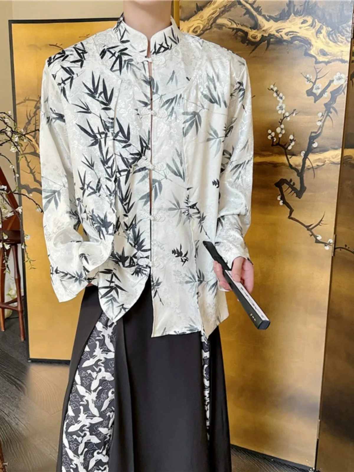 Дизайнерская мужская рубашка Haome в китайском стиле, весна-осень, повседневная, с длинным рукавом, на пуговицах, из хлопка, модная
Дизайнерская мужская рубашка Haome в китайском стиле, весна-осень, повседневная, с длинным рукавом, на пуговицах, из хлопка, модная