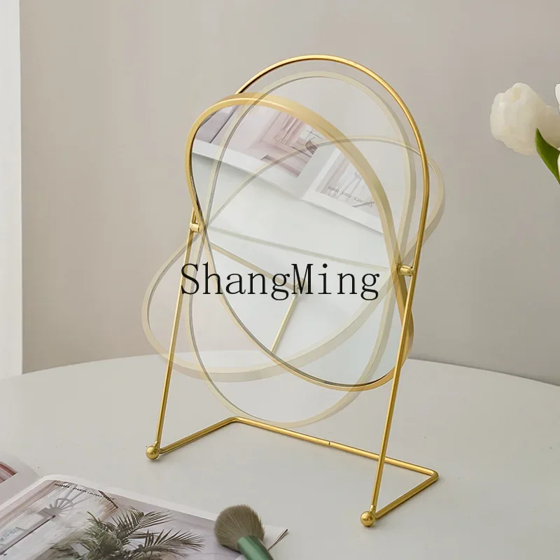 CL light luxury makeup mirror bedroom desktop wrought iron student dormitory dressing mirror home retro
CL light luxury makeup mirror bedroom desktop wrought iron student dormitory dressing mirror home retro
