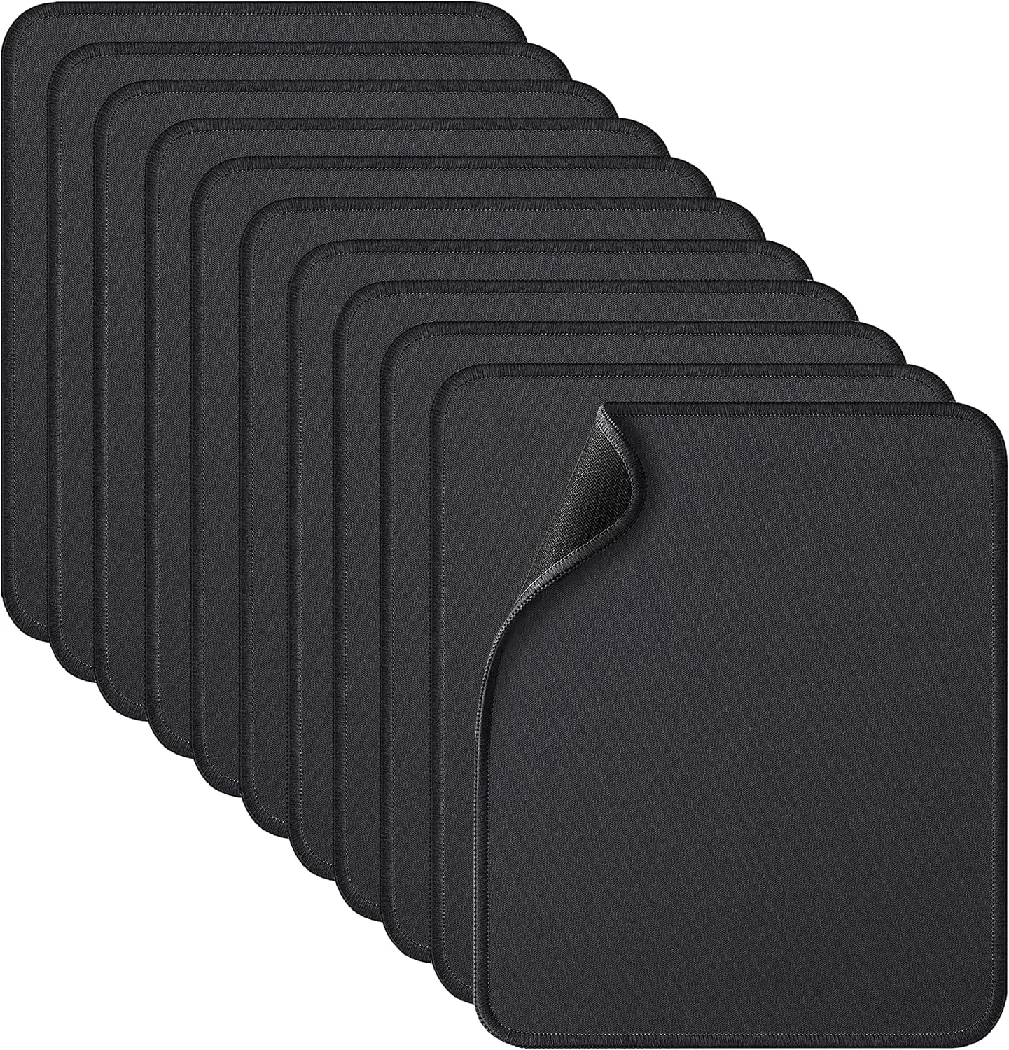 11 Pack Mouse Pads with Stitched Edge, Non-Slip Rubber Base, 0.12 Inch Thick, Washable, 10.2x8.2 Inches, Black
11 Pack Mouse Pads with Stitched Edge, Non-Slip Rubber Base, 0.12 Inch Thick, Washable, 10.2x8.2 Inches, Black