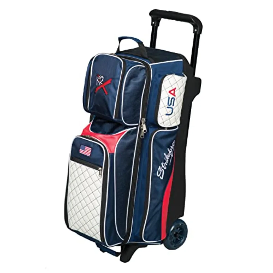 KR Strikeforce Royal Flush Triple Roller Bowling Bag - USA with 5 Smooth Kruze Urethane Wheels for Professional Tournament Use
KR Strikeforce Royal Flush Triple Roller Bowling Bag - USA with 5 Smooth Kruze Urethane Wheels for Professional Tournament Use