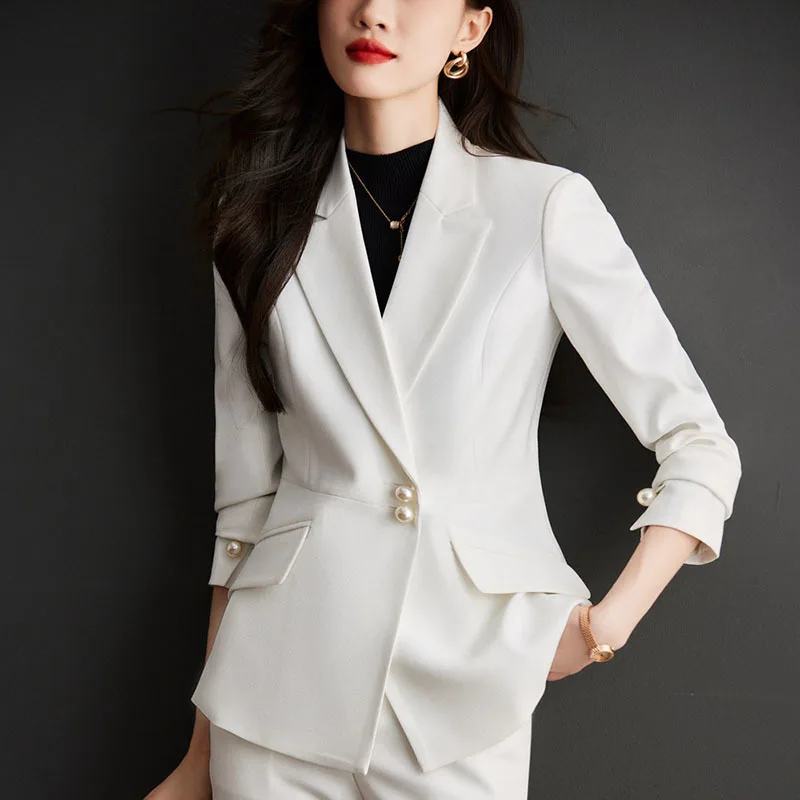 Office Lady Elegant Business Formal Blazer Pantsuit Women Vintage Chic Solid Suit Jackets and Pants 2 Pieces Set Female Outfits
Office Lady Elegant Business Formal Blazer Pantsuit Women Vintage Chic Solid Suit Jackets and Pants 2 Pieces Set Female Outfits