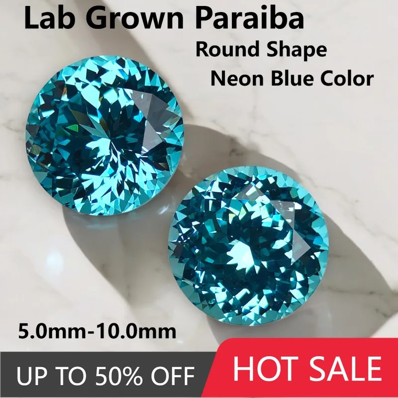 Lab Grown Paraiba 100 Faceted Cut Round Shape Gemstone for DIY Ring Necklace Earrings Main Materials Selectable Certificate
Lab Grown Paraiba 100 Faceted Cut Round Shape Gemstone for DIY Ring Necklace Earrings Main Materials Selectable Certificate