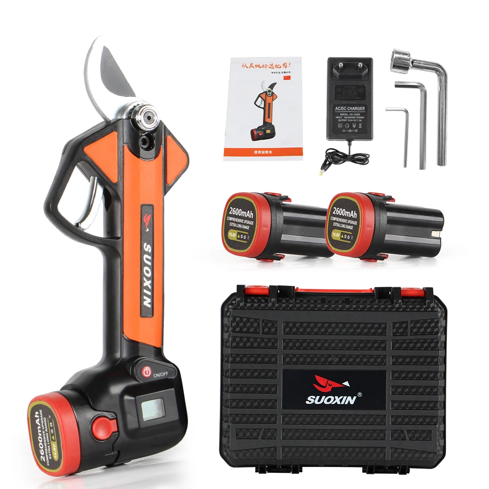 Electric Pruning Shears, 30mm 1.2'' Cutting Diameter Brushless Motor Cordless Battery Pruning Shears with LCD Display
Electric Pruning Shears, 30mm 1.2'' Cutting Diameter Brushless Motor Cordless Battery Pruning Shears with LCD Display