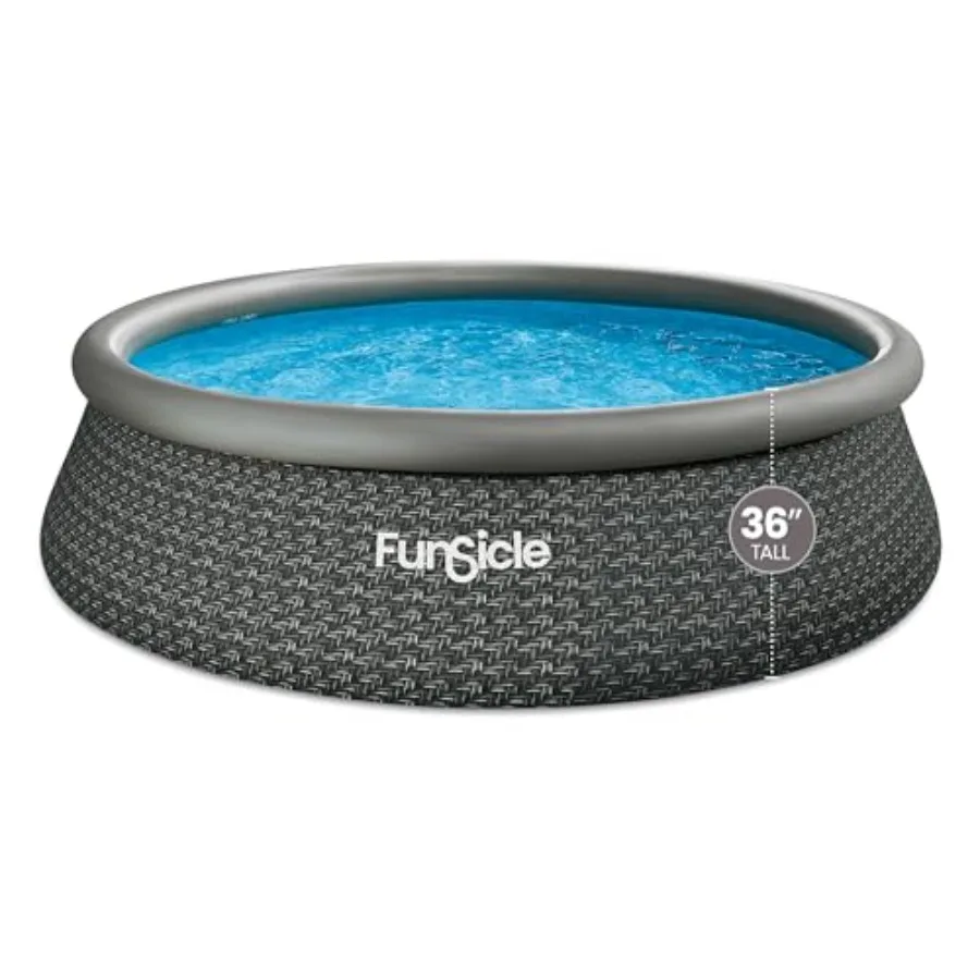 Above ground swimming pool for backyard use, PVC material, blue color, quick inflatable setup with top ring design
Above ground swimming pool for backyard use, PVC material, blue color, quick inflatable setup with top ring design