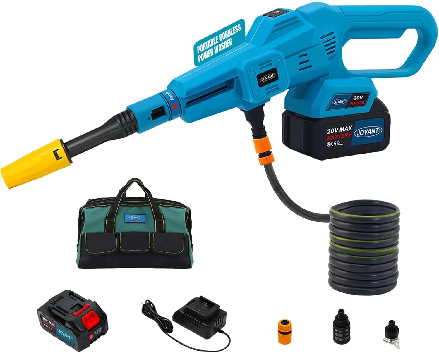 Беспроводная мойка высокого давления 750 фунтов на квадратный дюйм, 3-скоростной портативный очиститель с насадкой 6-в-1 для автомобиля, дома, сада (1 аккумулятор)
Беспроводная мойка высокого давления 750 фунтов на квадратный дюйм, 3-скоростной портативный очиститель с насадкой 6-в-1 для автомобиля, дома, сада (1 аккумулятор)