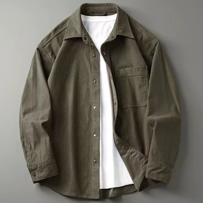 Retro Striped Corduroy Long Sleeve Shirt Men's American Style Loose Casual Workwear Thin Outerwear Youth Polyester Fiber
Retro Striped Corduroy Long Sleeve Shirt Men's American Style Loose Casual Workwear Thin Outerwear Youth Polyester Fiber