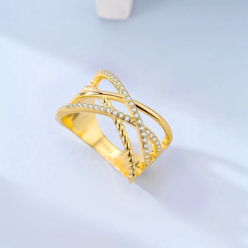 Original 925 Sterling Silver Sparkling Gold Wrap Ring For Women Girls Jewelry Birthday Anniversary Gifts 
Original 925 Sterling Silver Sparkling Gold Wrap Ring For Women Girls Jewelry Birthday Anniversary Gifts