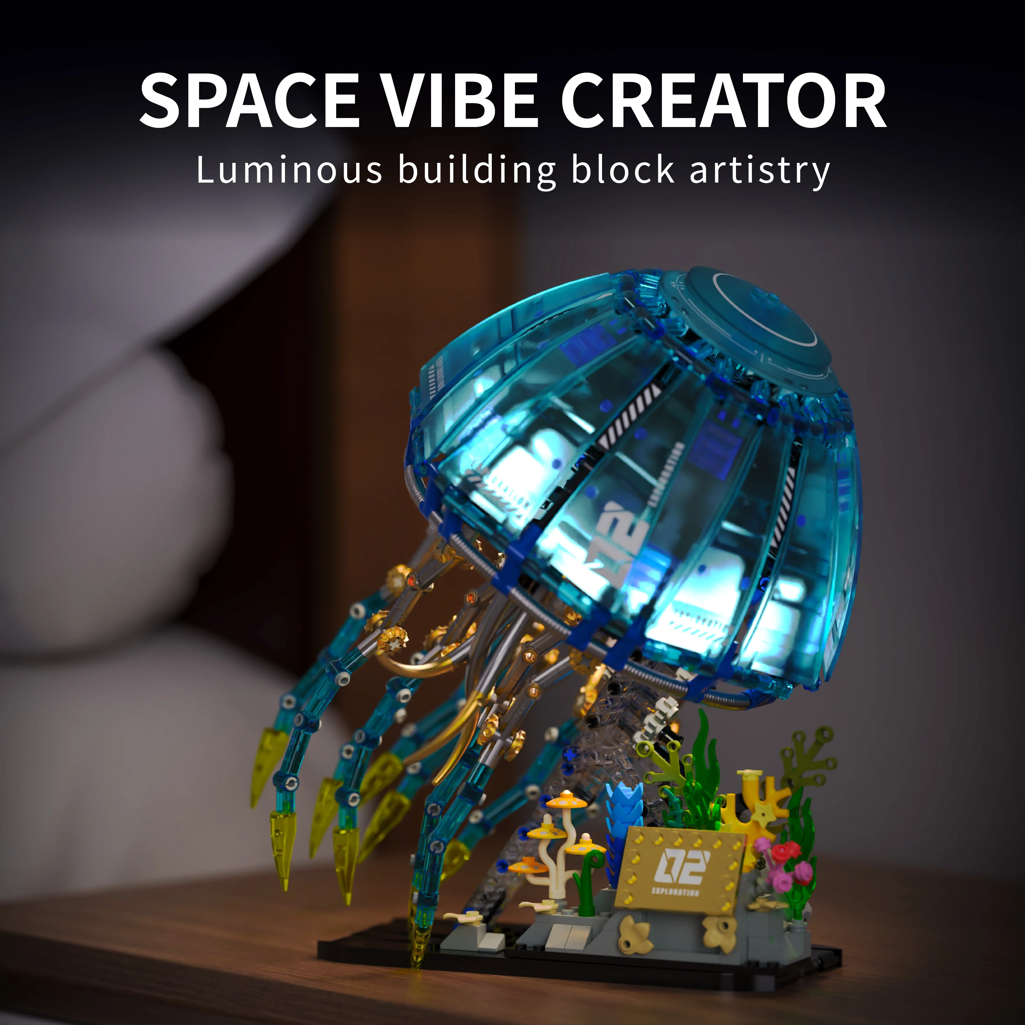 Bionic Glowing Mech Jellyfish Building Blocks USB Powered LED Light Luminous Model Desktop Decoration Gift for Adults Kids
Bionic Glowing Mech Jellyfish Building Blocks USB Powered LED Light Luminous Model Desktop Decoration Gift for Adults Kids