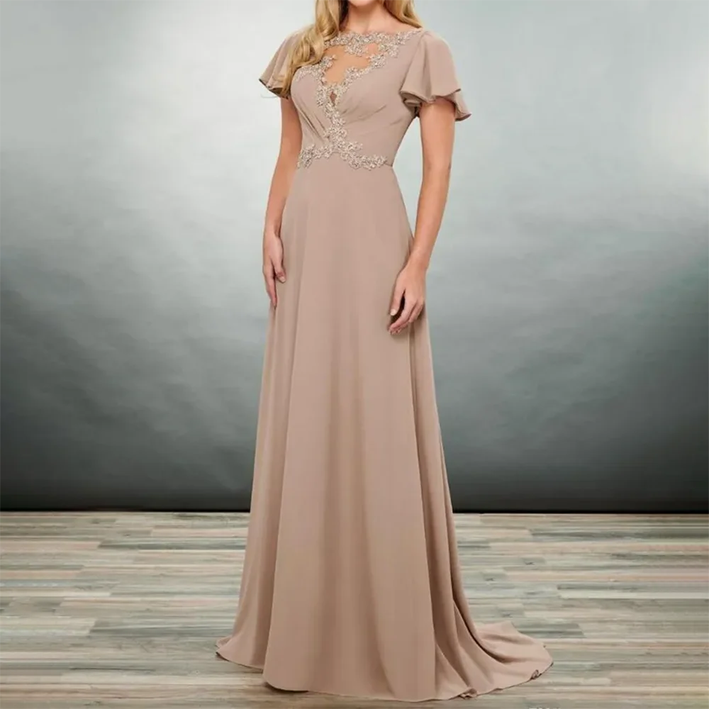 2024 Elegant Mother of the Bride Dresses Short Sleeves Appliques Chiffon Evening Gowns Floor Length Plus Size Wedding Guest Dres
2024 Elegant Mother of the Bride Dresses Short Sleeves Appliques Chiffon Evening Gowns Floor Length Plus Size Wedding Guest Dres