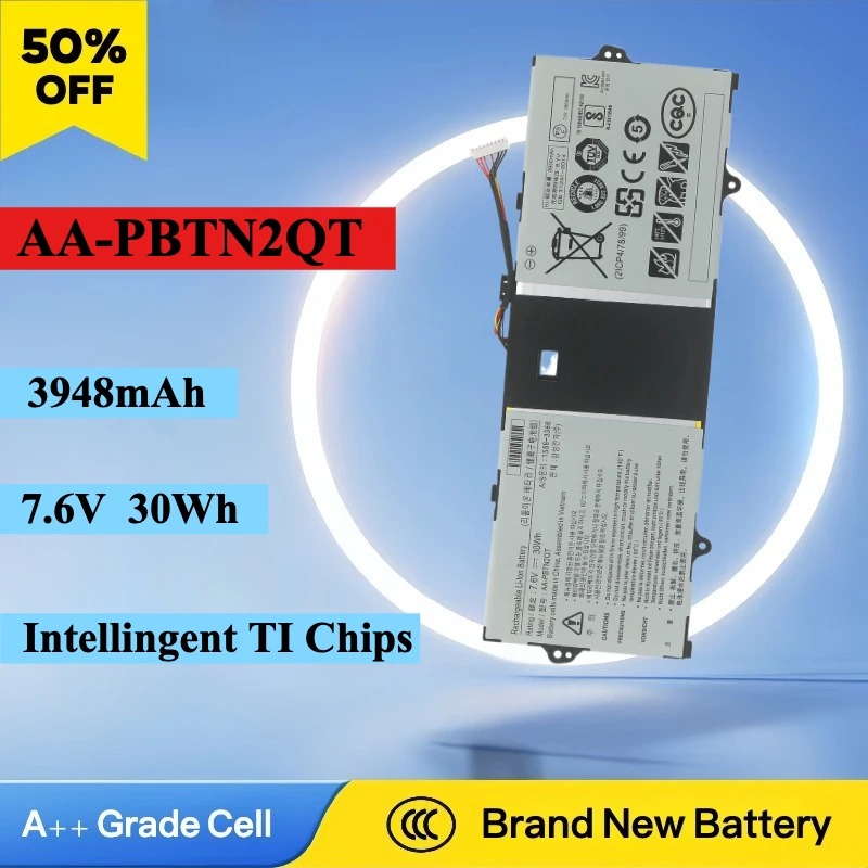Brand New AA-PBTN2QT 7.6V 3948mAh/30Wh Laptop Battery for Samsung Notebook9 NOTEBOOK NP900X3N NP900X3NI PBTN2QT K03 K04 K06 K09
Brand New AA-PBTN2QT 7.6V 3948mAh/30Wh Laptop Battery for Samsung Notebook9 NOTEBOOK NP900X3N NP900X3NI PBTN2QT K03 K04 K06 K09