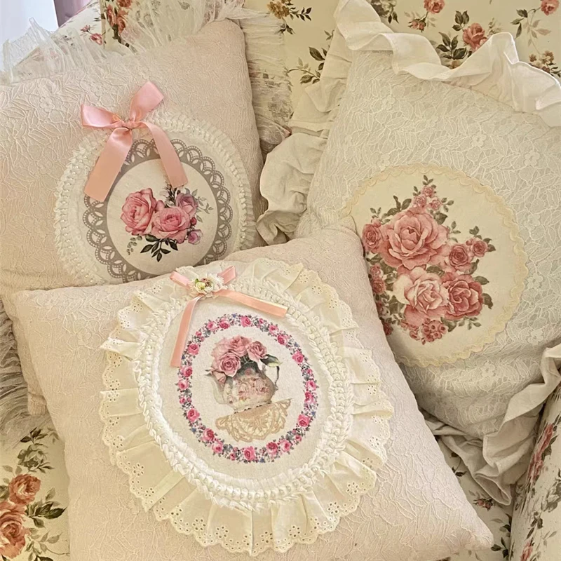 Decorative Cushions for Living Room Retro Printed Pillow Cover Home Flower Lace Single French Classical Pastoral Pillow Case
Decorative Cushions for Living Room Retro Printed Pillow Cover Home Flower Lace Single French Classical Pastoral Pillow Case