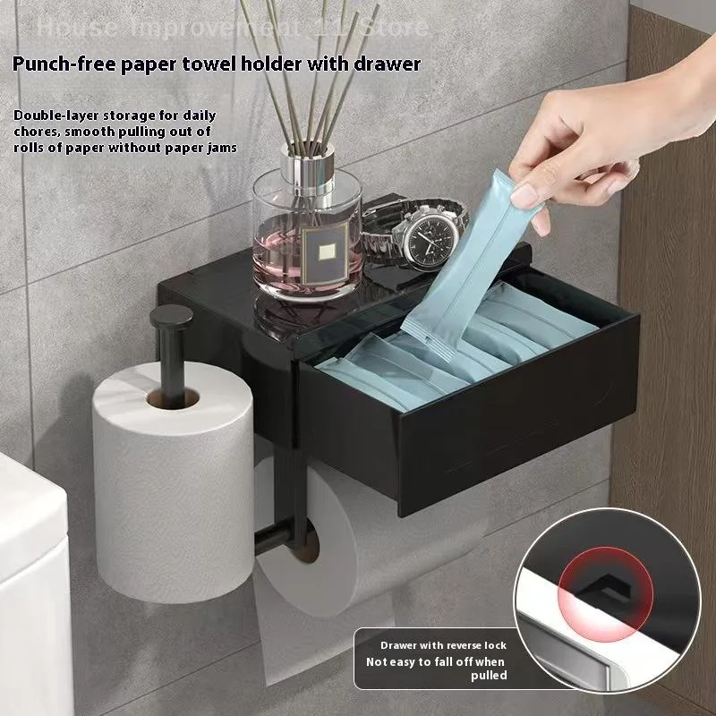 Wall Mount Toilet Paper Holder Top Sundries Storage Roll Paper Storage Rack With Shelf Bathroom Tissue Organizer Shelves
Wall Mount Toilet Paper Holder Top Sundries Storage Roll Paper Storage Rack With Shelf Bathroom Tissue Organizer Shelves