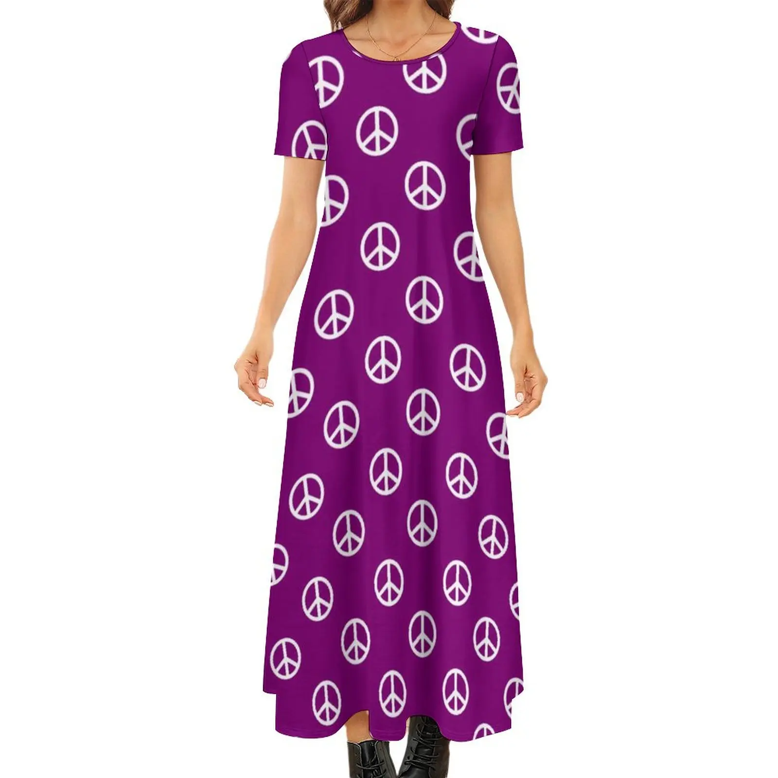 White Peace Symbols Dress Retro Inspired Elegant Maxi Dress Short Sleeve Streetwear Boho Long Dresses Ladies Oversize Clothes
White Peace Symbols Dress Retro Inspired Elegant Maxi Dress Short Sleeve Streetwear Boho Long Dresses Ladies Oversize Clothes