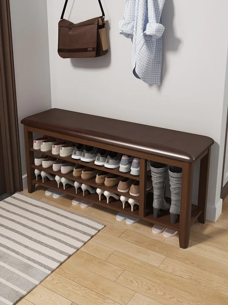 Solid wood shoe rack and shoe cabinet for home use. Multiple layers of storage at the doorstep for shoes. Narrow and aesthetical
Solid wood shoe rack and shoe cabinet for home use. Multiple layers of storage at the doorstep for shoes. Narrow and aesthetical
