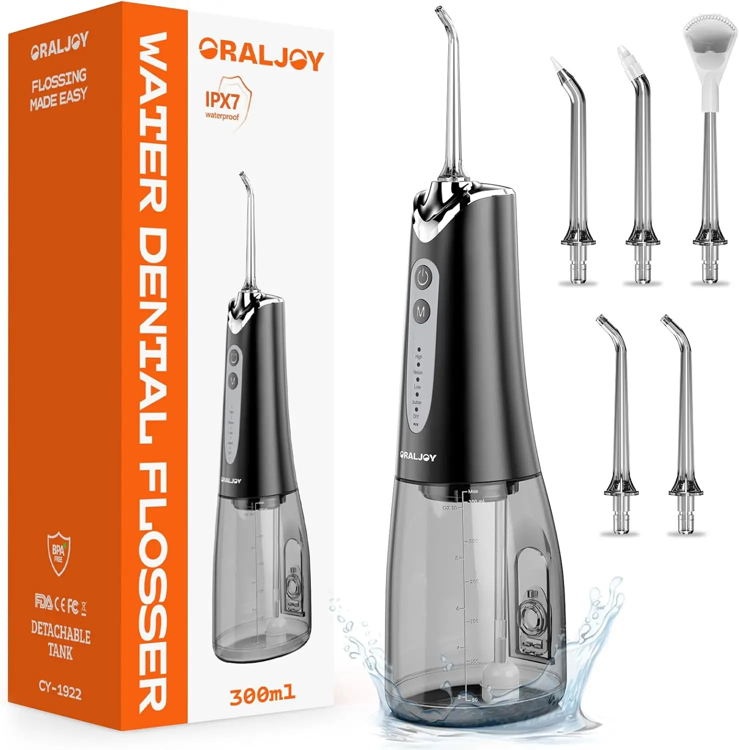 Portable Electric Water Flosser: 300ML Rechargeable Oral Irrigator with IPX7 Waterproof for Teeth Cleaning
Portable Electric Water Flosser: 300ML Rechargeable Oral Irrigator with IPX7 Waterproof for Teeth Cleaning