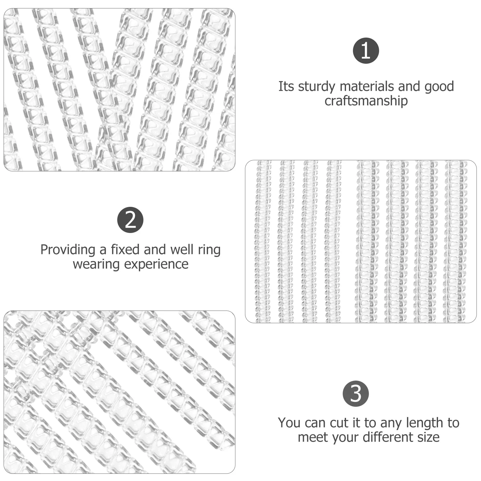 16pcs Ring Size Adjuster Transparent Silicone Sizer Tightener Spacer Plastic Invisible Round Flat Thick For Rings Jewelry
16pcs Ring Size Adjuster Transparent Silicone Sizer Tightener Spacer Plastic Invisible Round Flat Thick For Rings Jewelry