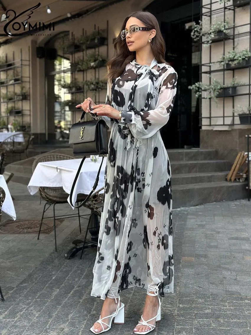 Oymimi Elegant White Print Womens Dresses Fashion Lace-Up Long Sleeve Translucent Dresses Casual Straight Ankle-Length Dress
Oymimi Elegant White Print Womens Dresses Fashion Lace-Up Long Sleeve Translucent Dresses Casual Straight Ankle-Length Dress