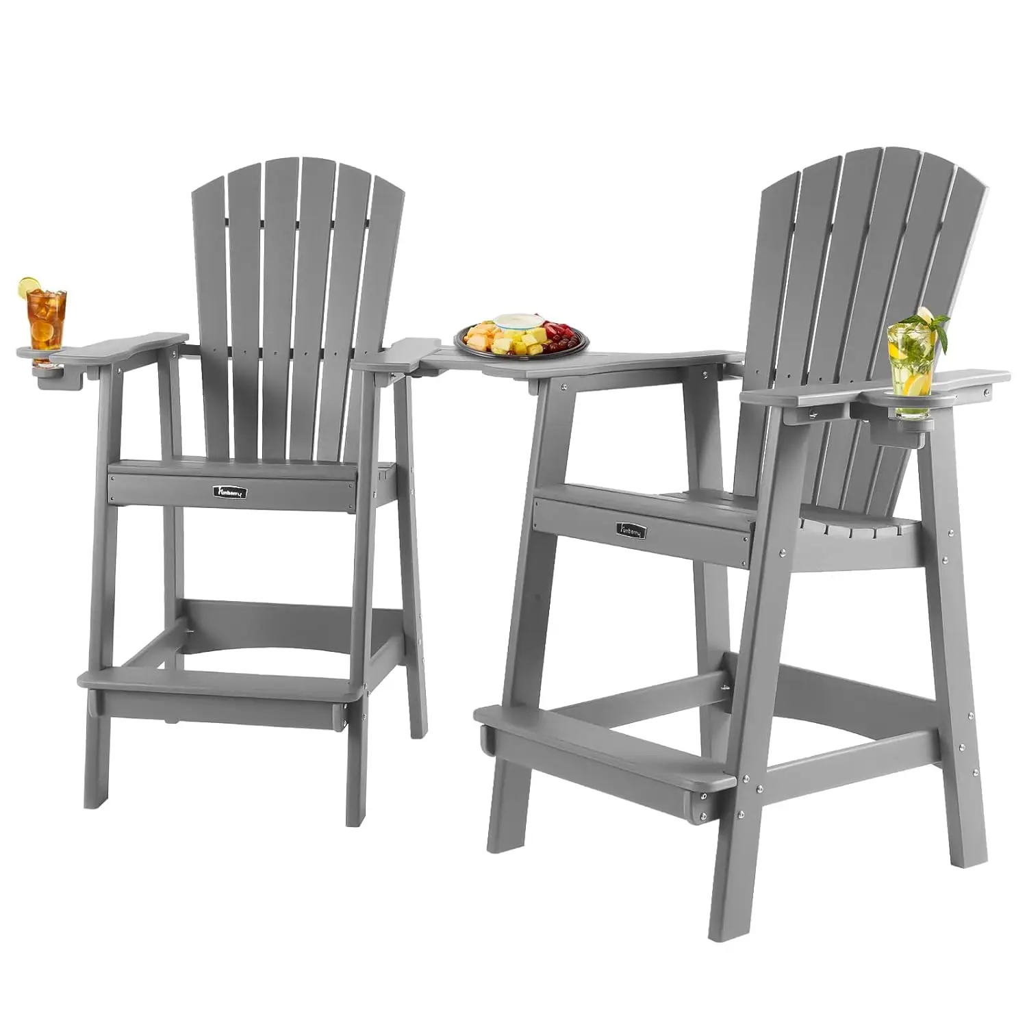 Tall Adirondack Chairs Set of 2 with Removable Connecting Table, All Weather High Top Balcony Chair with Cup Holders, Customized
Tall Adirondack Chairs Set of 2 with Removable Connecting Table, All Weather High Top Balcony Chair with Cup Holders, Customized