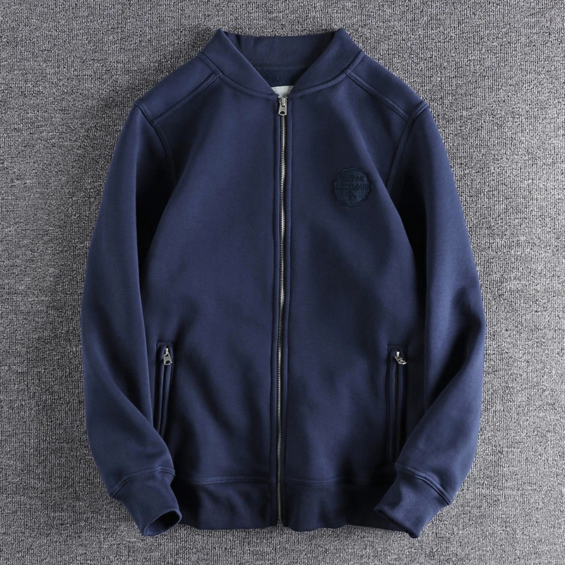 American Casual Style Winter Thickened Fleece Baseball Jacket Men's Simple Embroidery Stand Collar Knitted Outerwear Top
American Casual Style Winter Thickened Fleece Baseball Jacket Men's Simple Embroidery Stand Collar Knitted Outerwear Top