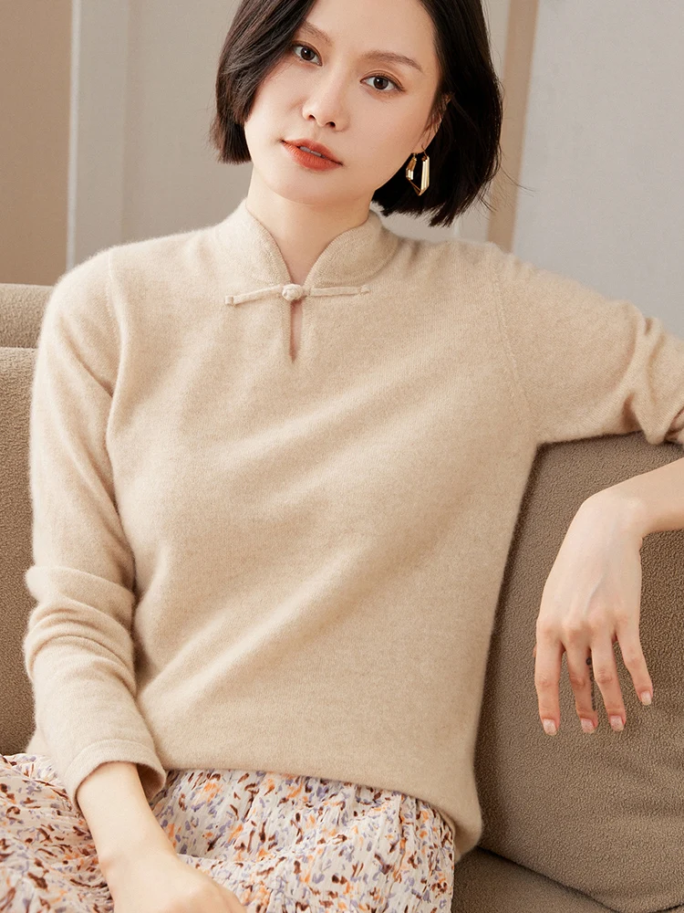 Choice Autumn Winter Women's Cashmere Sweater Chinese buttonhole Pullovers 100% Cashmere Knitwear Office Lady Clothes Tops
Choice Autumn Winter Women's Cashmere Sweater Chinese buttonhole Pullovers 100% Cashmere Knitwear Office Lady Clothes Tops