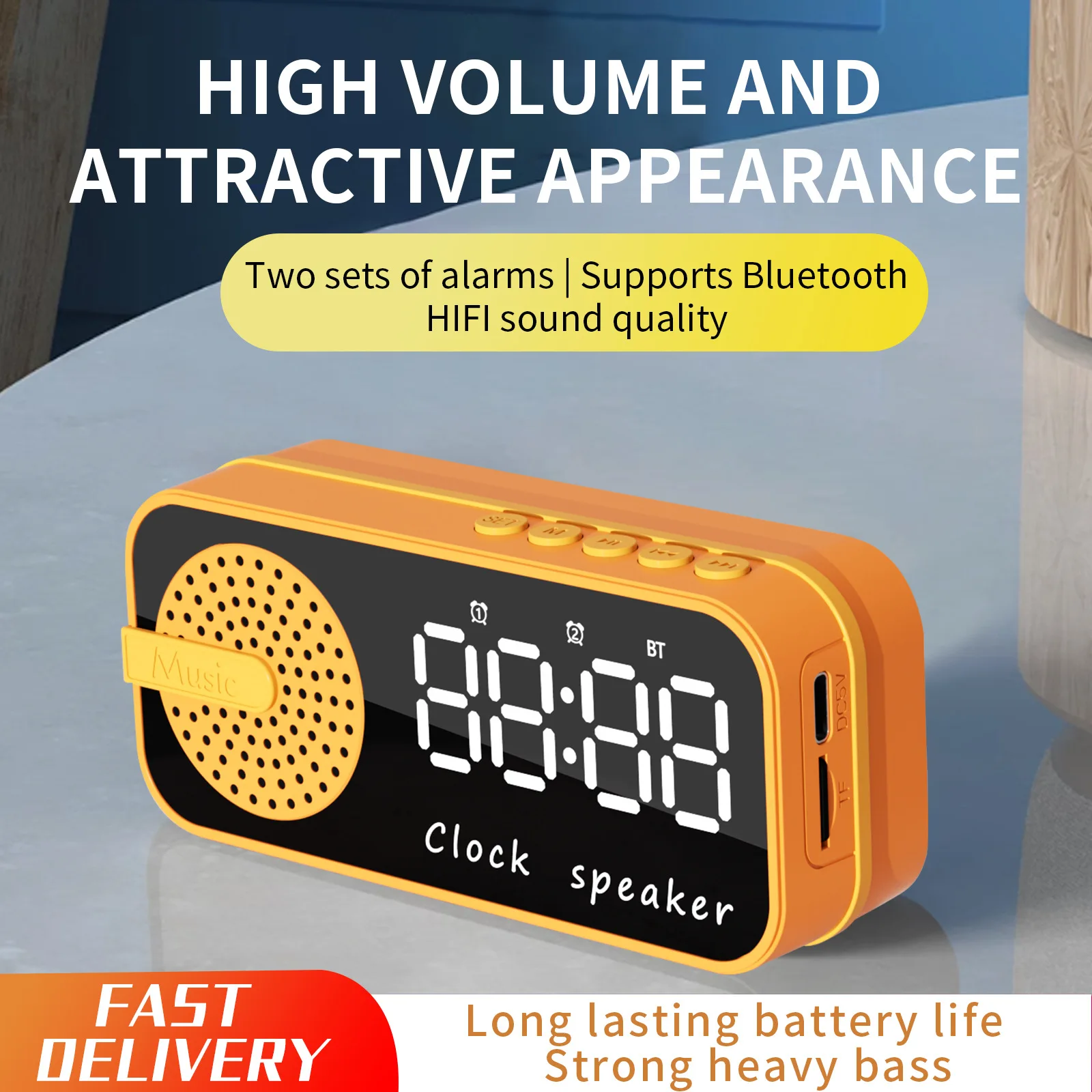 HD Mirror Clock Speaker with TF Card FM Radio HIFI Music Box Mini Sleep Sound Box Portable Bluetooth Speaker with Alarm Clock
HD Mirror Clock Speaker with TF Card FM Radio HIFI Music Box Mini Sleep Sound Box Portable Bluetooth Speaker with Alarm Clock
