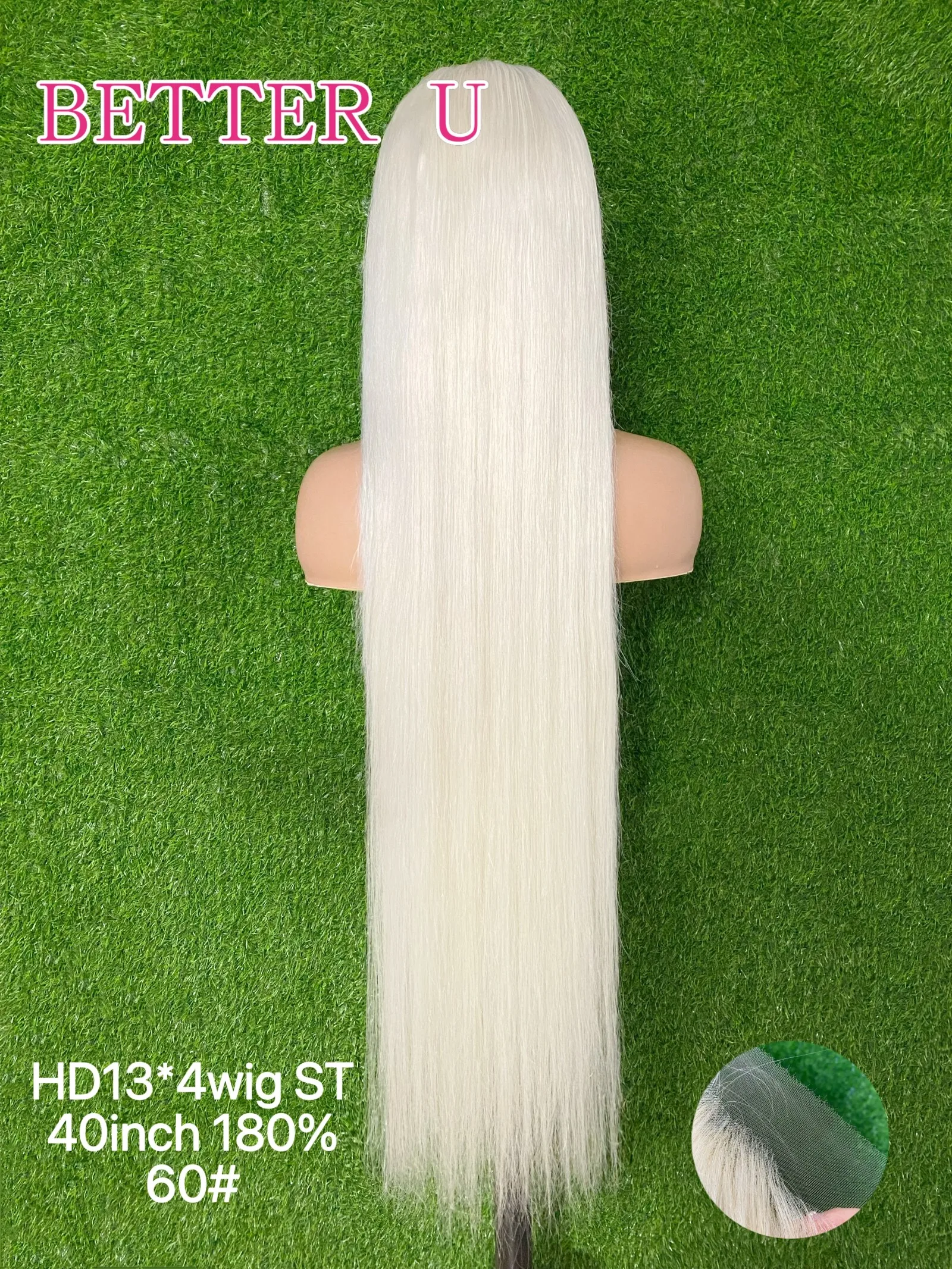 40 Inch 60# HD Lace 13x4 Full Lace Frontal Wig 100% Human Hair Wig Straight Platinum 180% Density Ash Blonde Lace Wig For Women
40 Inch 60# HD Lace 13x4 Full Lace Frontal Wig 100% Human Hair Wig Straight Platinum 180% Density Ash Blonde Lace Wig For Women