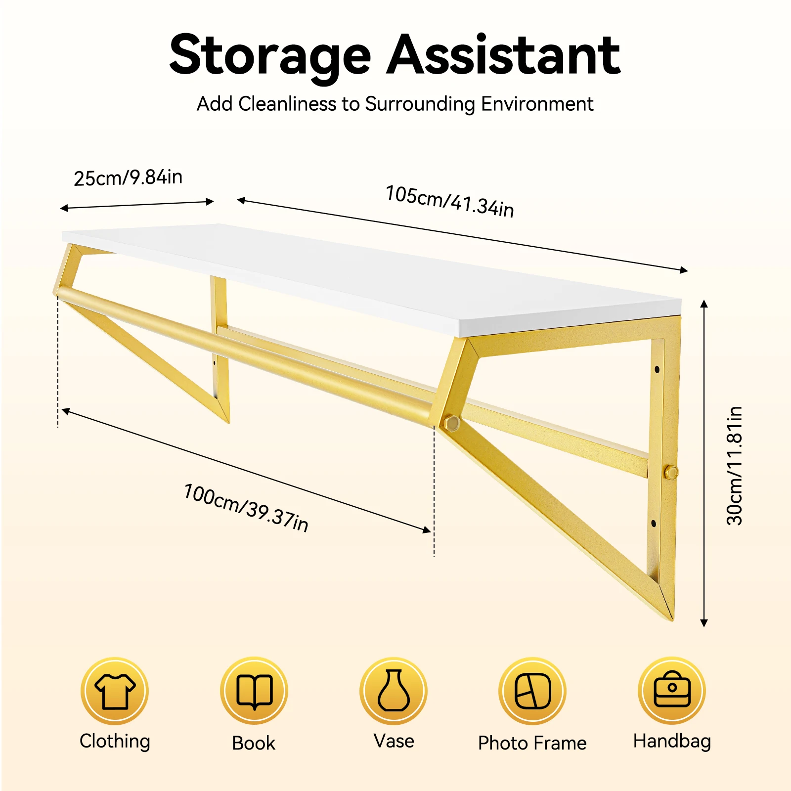 Wall Mounted Garment Rack Floating Shelf with Hanging Rail 105×25×30cm 30kg Capacity Versatile Use for Clothing Stores,Cloakroom
Wall Mounted Garment Rack Floating Shelf with Hanging Rail 105×25×30cm 30kg Capacity Versatile Use for Clothing Stores,Cloakroom