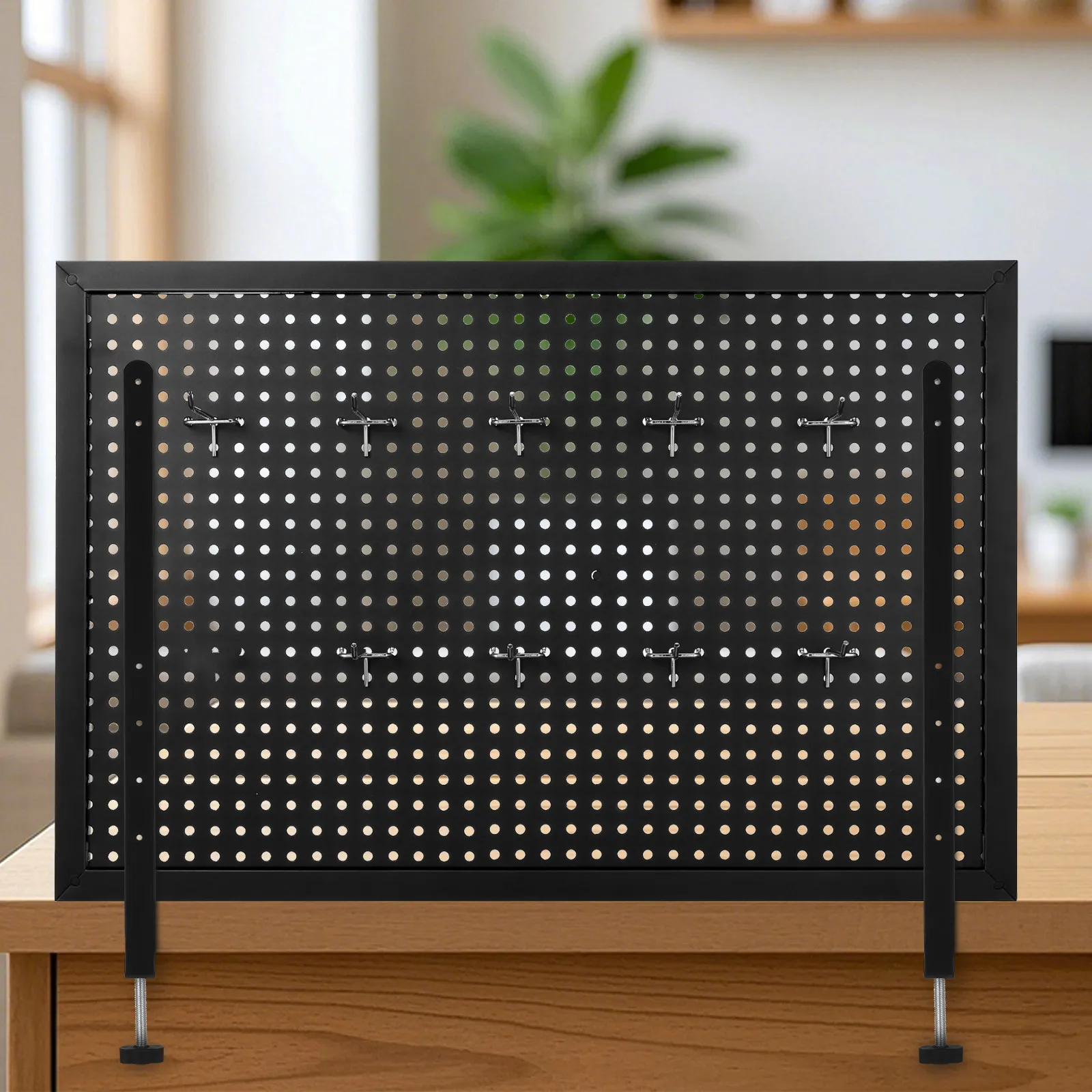 Комплект из 2 регулируемых настольных подставок для перфорированных панелей, черные, с регулировкой высоты, для организации инструментов и принадлежностей, для офиса и мастерской, кронштейны для хранения
Комплект из 2 регулируемых настольных подставок для перфорированных панелей, черные, с регулировкой высоты, для организации инструментов и принадлежностей, для офиса и мастерской, кронштейны для хранения