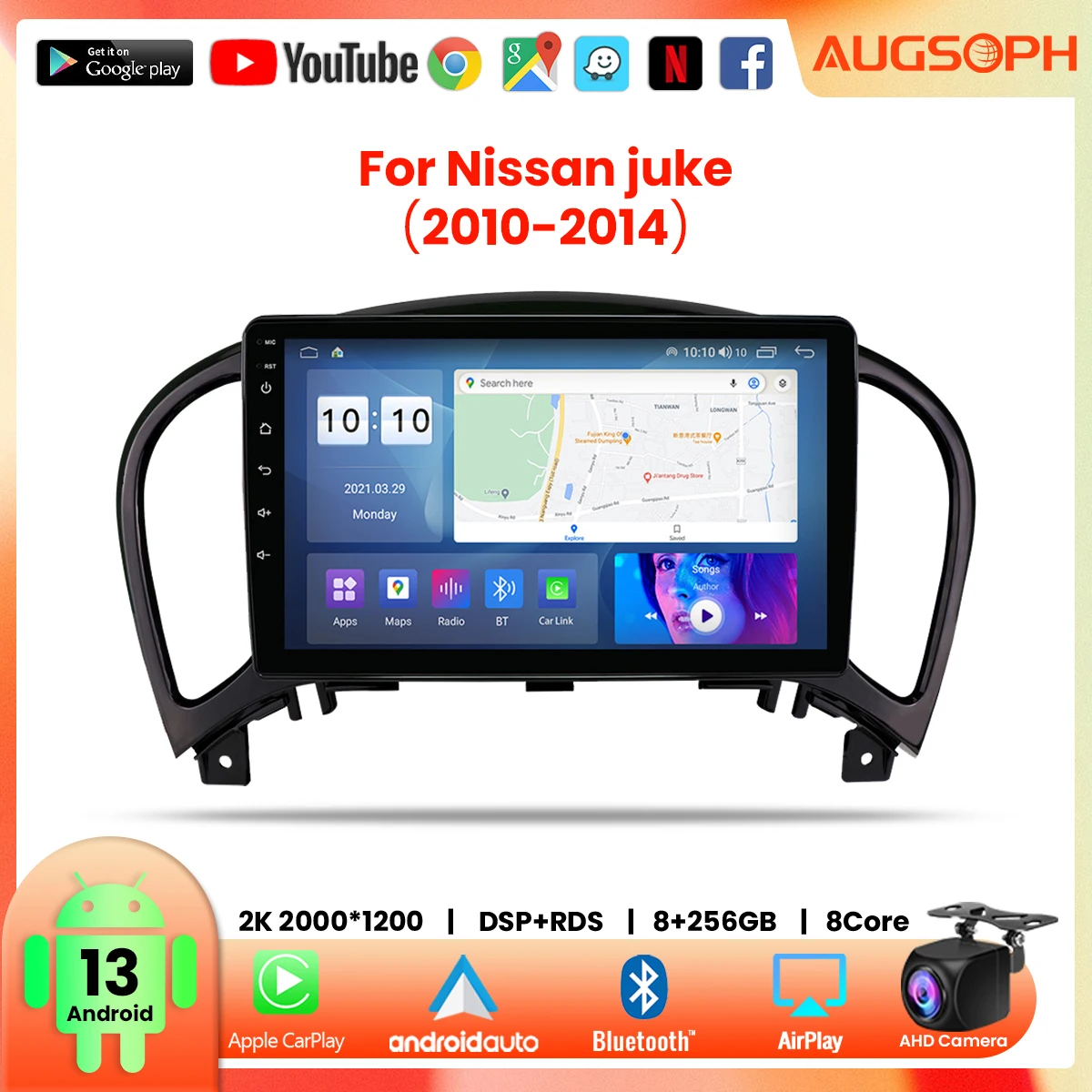 Android 13 Car Radio For Nissan Juke, 2010-2014 9inch 2K Multimedia Player With 4G Carplay & 2Din GPS Navigation.
Android 13 Car Radio For Nissan Juke, 2010-2014 9inch 2K Multimedia Player With 4G Carplay & 2Din GPS Navigation.