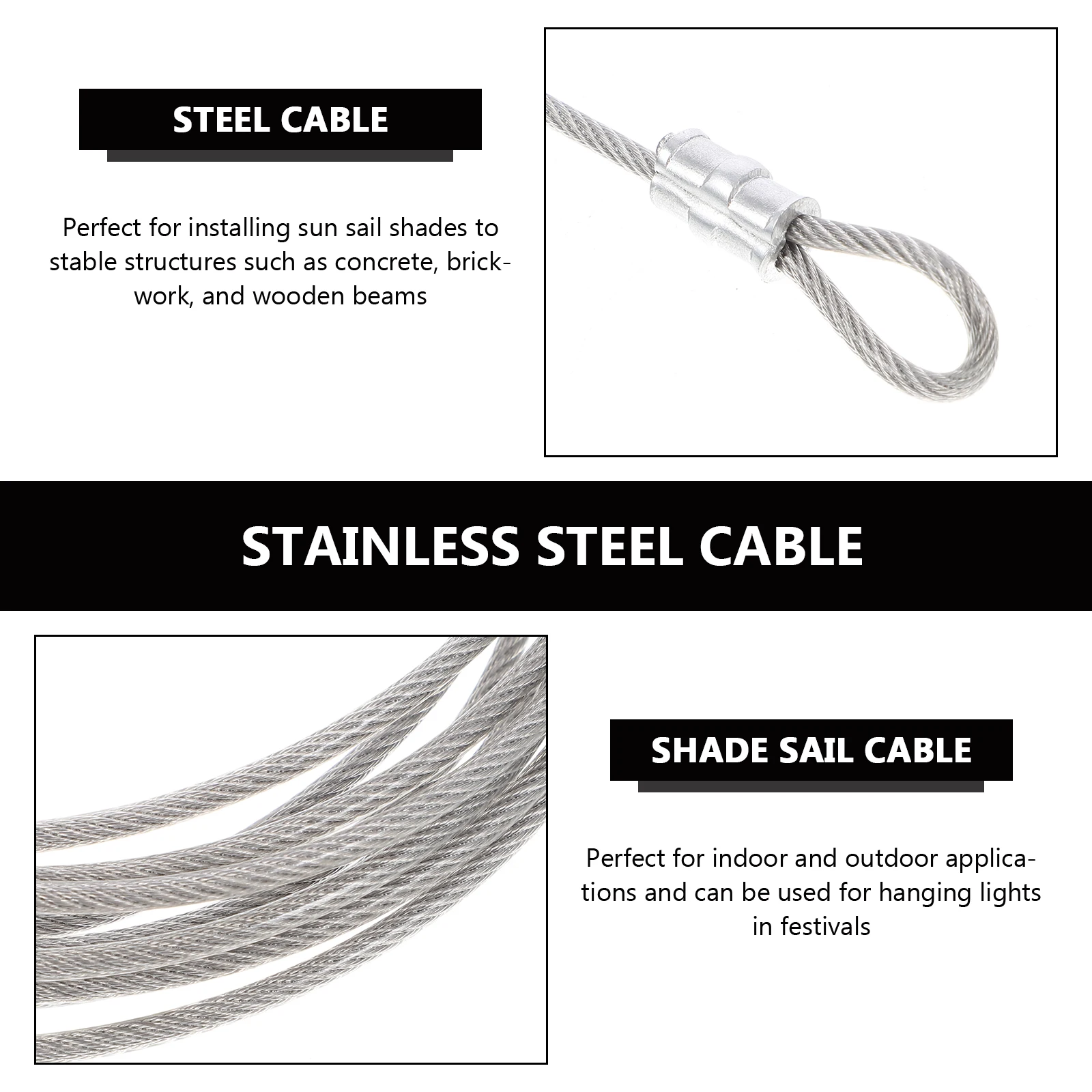 3pcs 0.3CM Thick Steel 3.8M Long Stainless Steel Wire Deck Deck Railing Cable Shade Sail Cable Railing Silver
3pcs 0.3CM Thick Steel 3.8M Long Stainless Steel Wire Deck Deck Railing Cable Shade Sail Cable Railing Silver