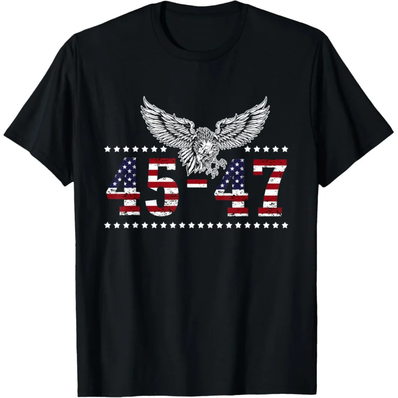 Trump 2024 President 45 and 47 American Flag Trump 2024 T-Shirt Men's and Women's Loose
Trump 2024 President 45 and 47 American Flag Trump 2024 T-Shirt Men's and Women's Loose