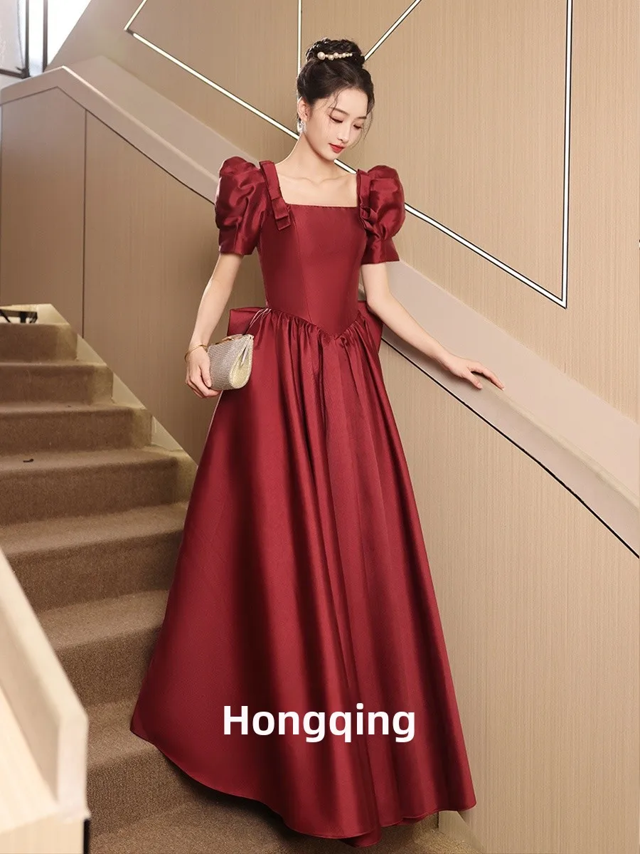 Elegant Princess Escape Red Satin Evening Gown Cover Belly Art Exam Wedding Dress 2025 Summer Bridesmaid Formal Wear
Elegant Princess Escape Red Satin Evening Gown Cover Belly Art Exam Wedding Dress 2025 Summer Bridesmaid Formal Wear