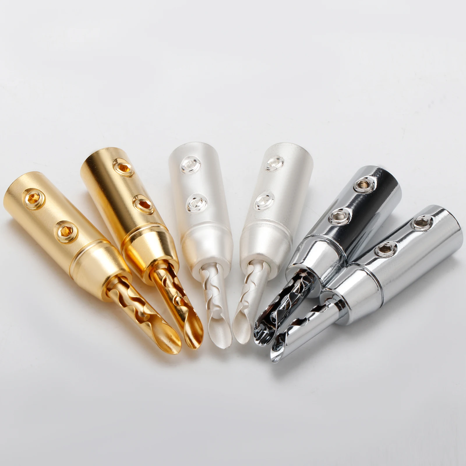 Preffair Rhodium plated silver-plate Banana plug Speaker Accessories Terminals Gold plated BFA Banana Audio Connectors plugs
Preffair Rhodium plated silver-plate Banana plug Speaker Accessories Terminals Gold plated BFA Banana Audio Connectors plugs