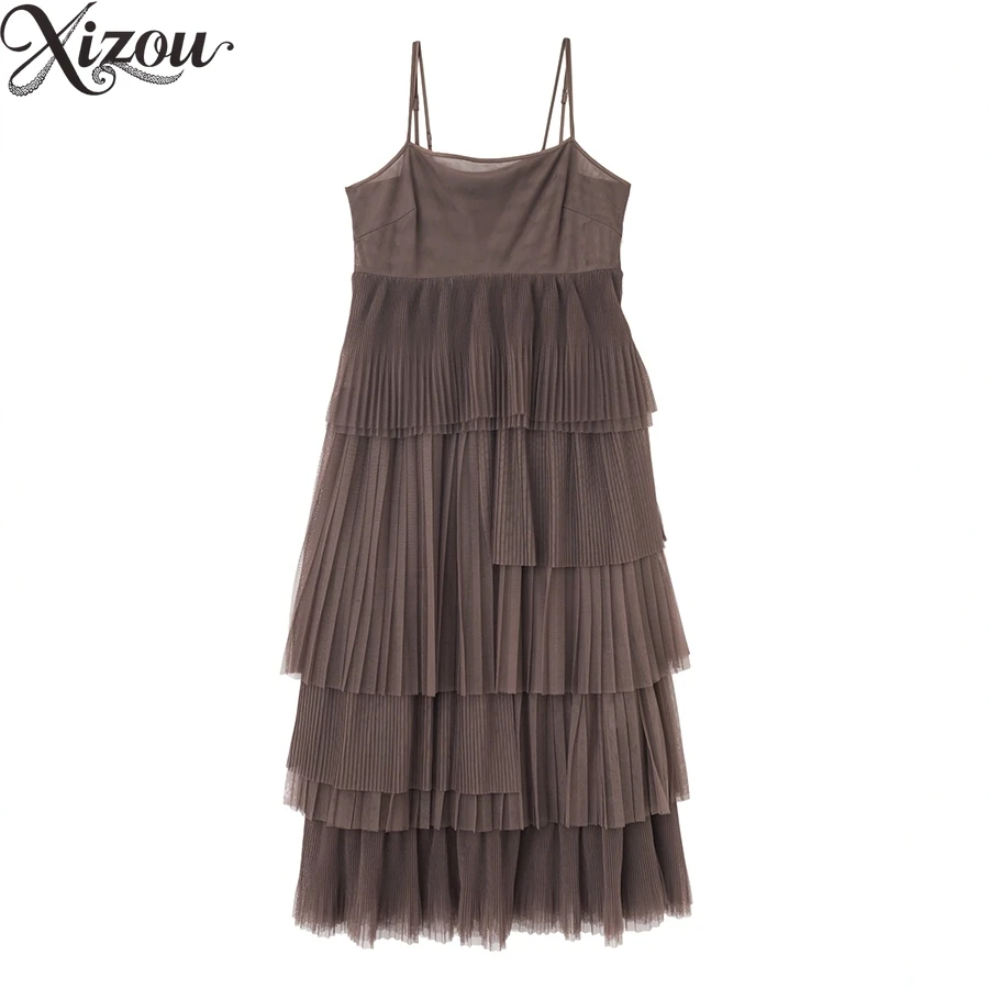 2025 Japanese Sweet Mesh Two Piece Set Multi Layer Pleated Cake Dress Slim Fit Elegant Summer Long Daily Solid Color Rush Sling
2025 Japanese Sweet Mesh Two Piece Set Multi Layer Pleated Cake Dress Slim Fit Elegant Summer Long Daily Solid Color Rush Sling