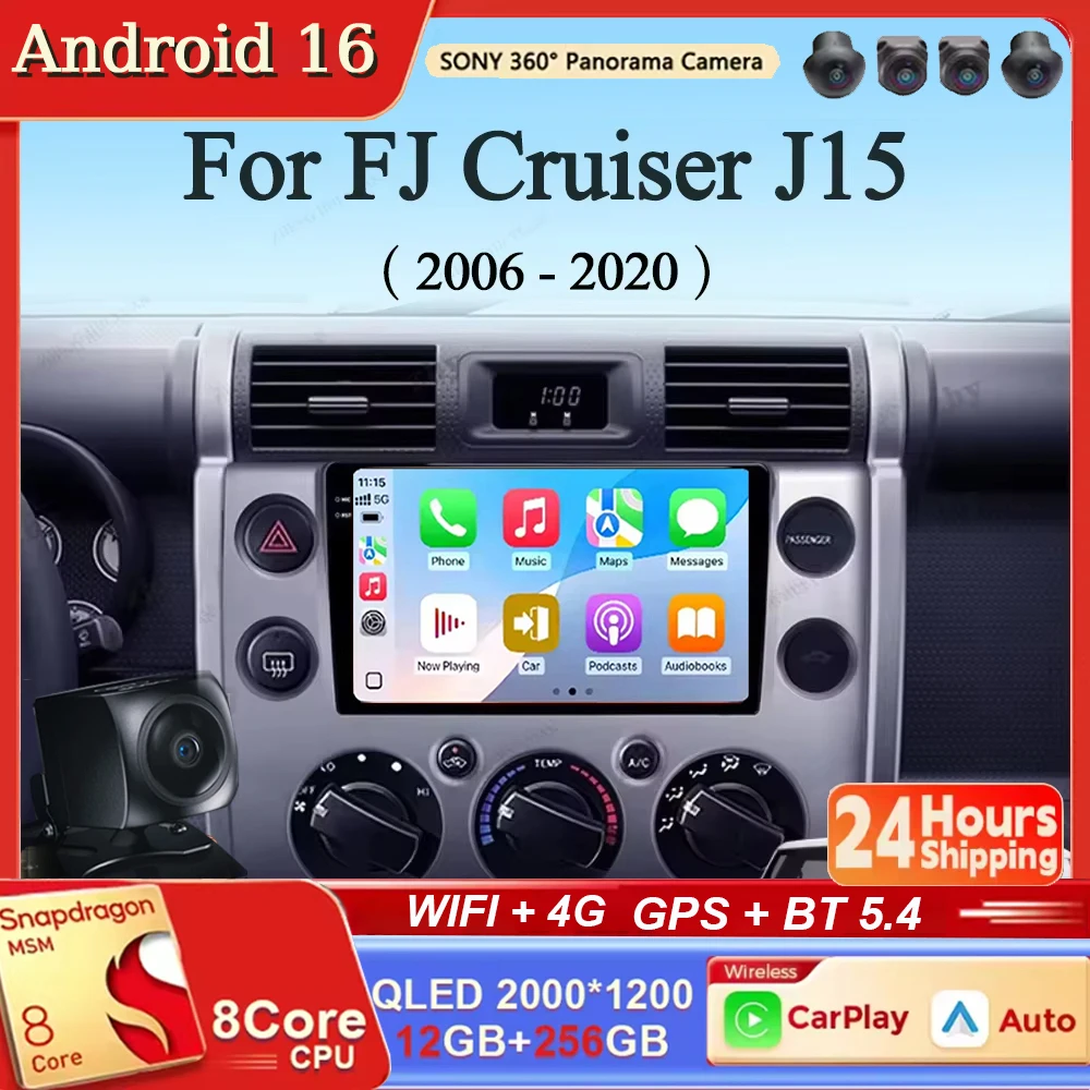 Android 16 QLED 4G Carplay&Auto For Toyota FJ Cruiser J15 2006 2007 2008 - 2020 Car Radio Navigation Multimedia Stereo Player BT
Android 16 QLED 4G Carplay&Auto For Toyota FJ Cruiser J15 2006 2007 2008 - 2020 Car Radio Navigation Multimedia Stereo Player BT
