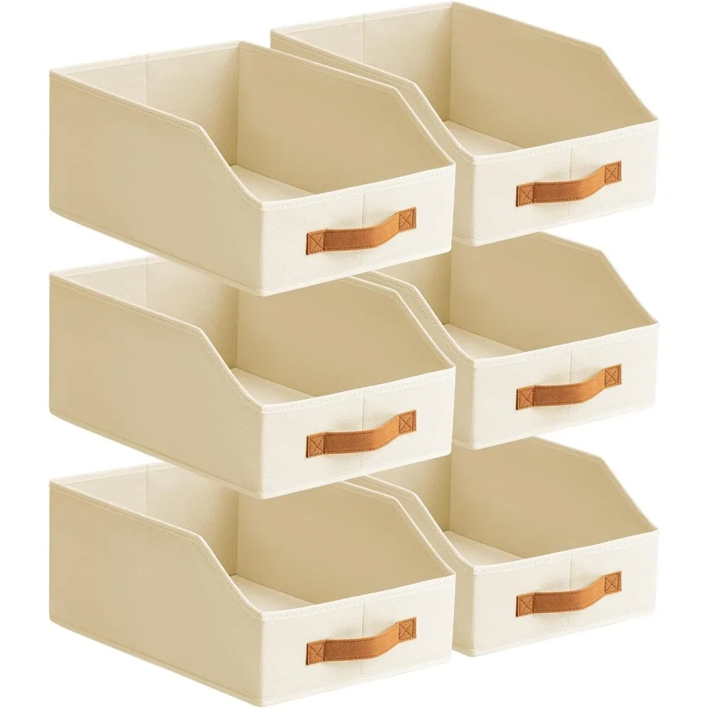 Large Trapezoid Collapsible Fabric Storage Bins with Front Handles Set of Six for Closet Bedroom Shelves Small Spaces Beige
Large Trapezoid Collapsible Fabric Storage Bins with Front Handles Set of Six for Closet Bedroom Shelves Small Spaces Beige