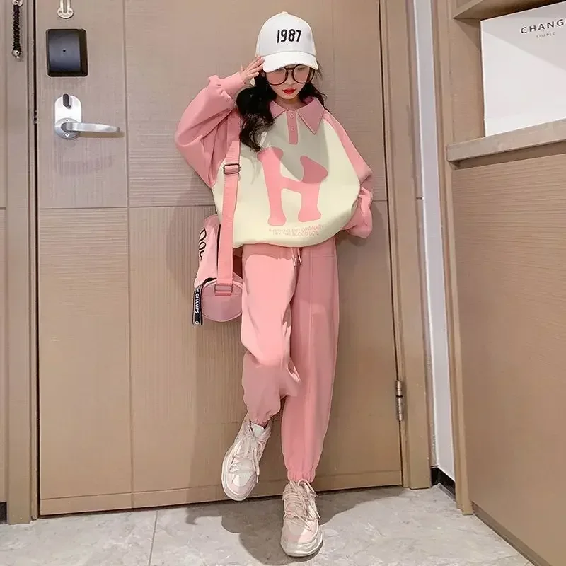 Fashion Kids Girls Clothes Sets Spring Autumn Long Sleeve Turndown Collar Sweatshirt+Pants 2Pcs Children Suits 6 8 10 12 14 Year
Fashion Kids Girls Clothes Sets Spring Autumn Long Sleeve Turndown Collar Sweatshirt+Pants 2Pcs Children Suits 6 8 10 12 14 Year