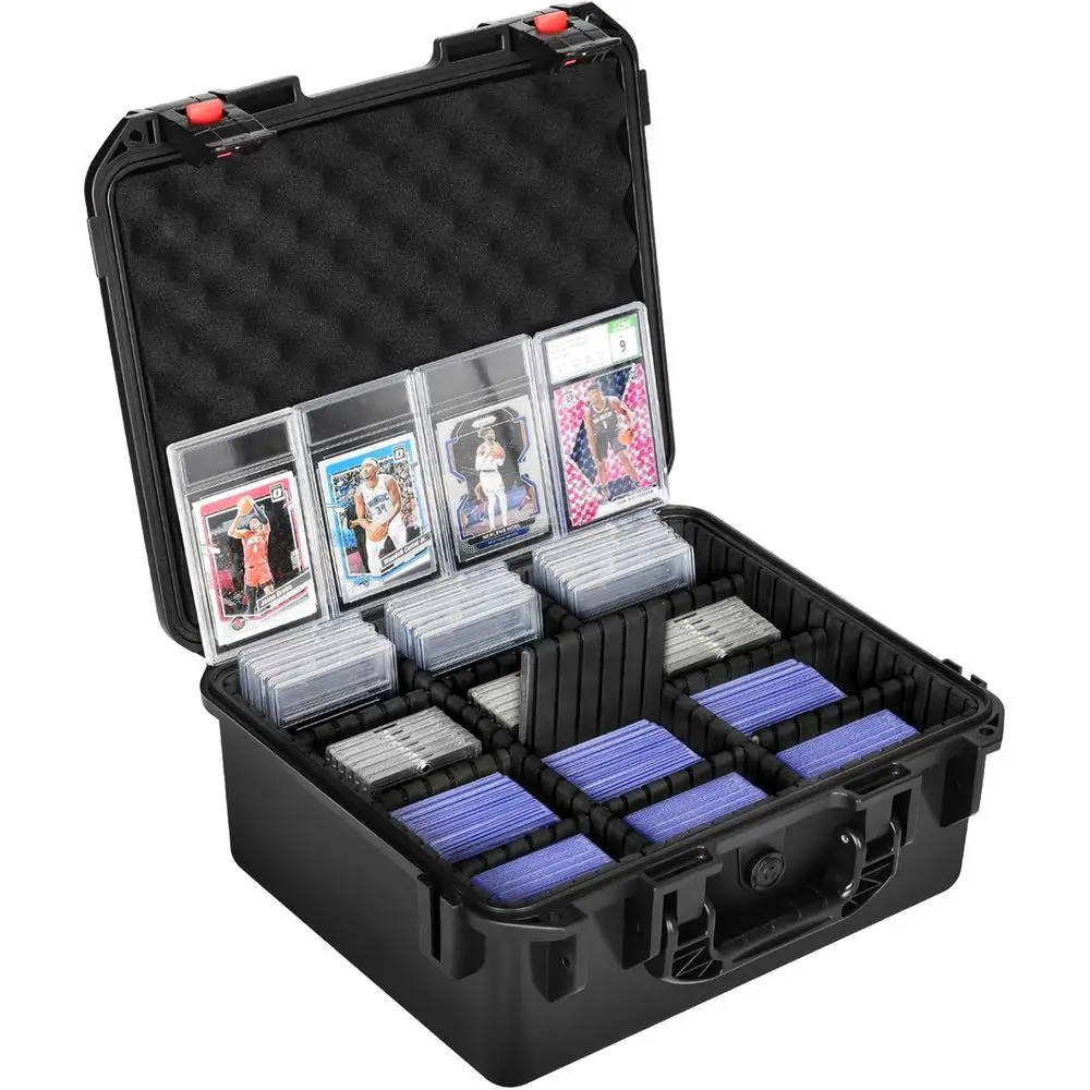 Card Case Storage Box: Holds 600+ Trading Cards, 9 Dividers, Top Loaders for Sports, Basketball, and Baseball Cards, Waterproof
Card Case Storage Box: Holds 600+ Trading Cards, 9 Dividers, Top Loaders for Sports, Basketball, and Baseball Cards, Waterproof